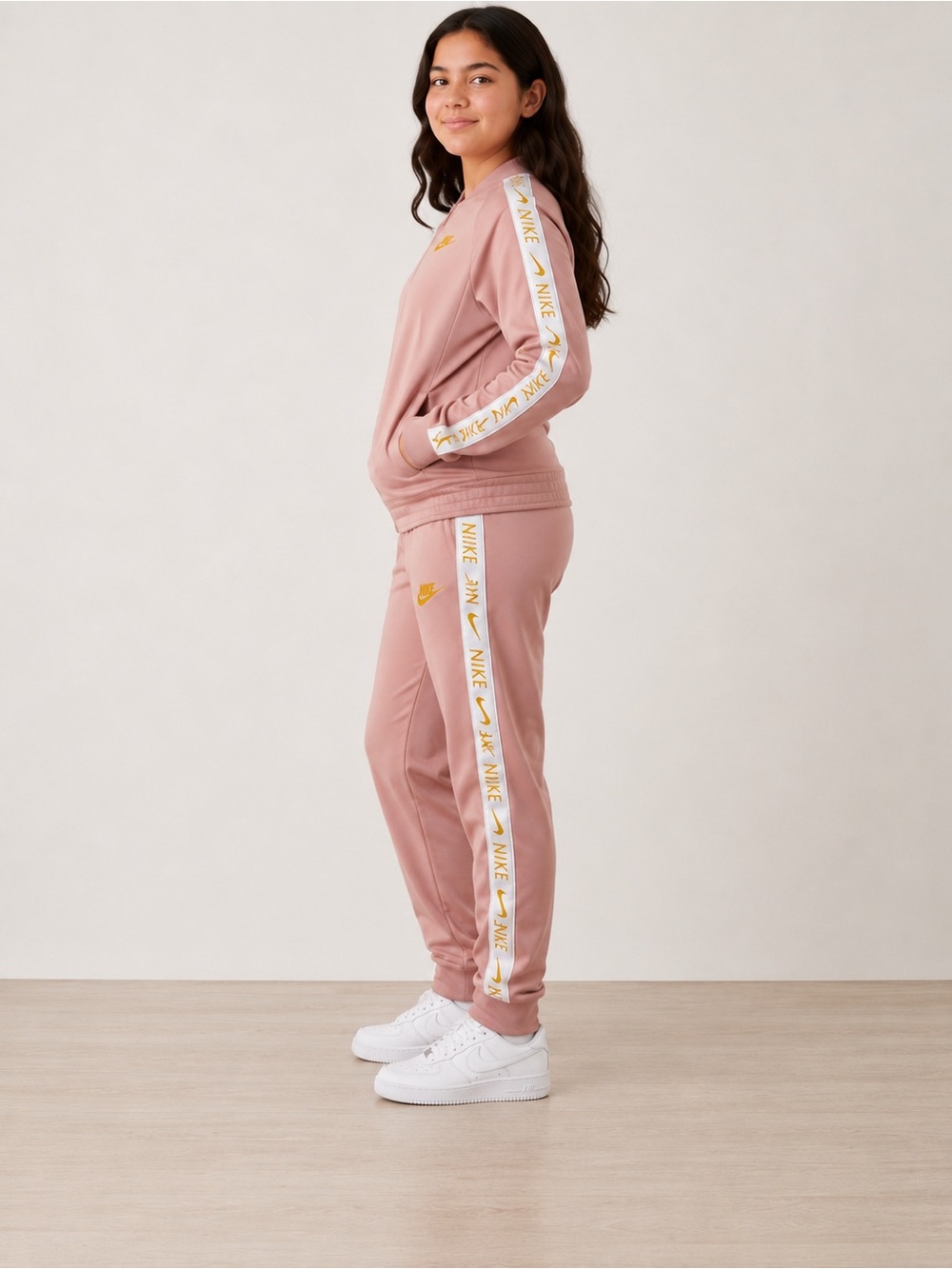 Nike Girls Youth XL Peach Track Suit Set | Full Zip Jacket & Jogger Pants